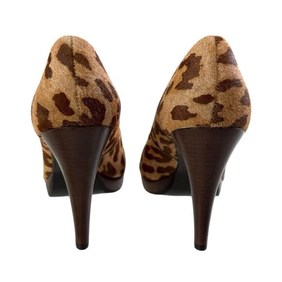 Steve Madden HOGARRT Calf Skin Leather Stiletto Heel Sz 6.5 Leopard Western Club - Picture 3 of 13